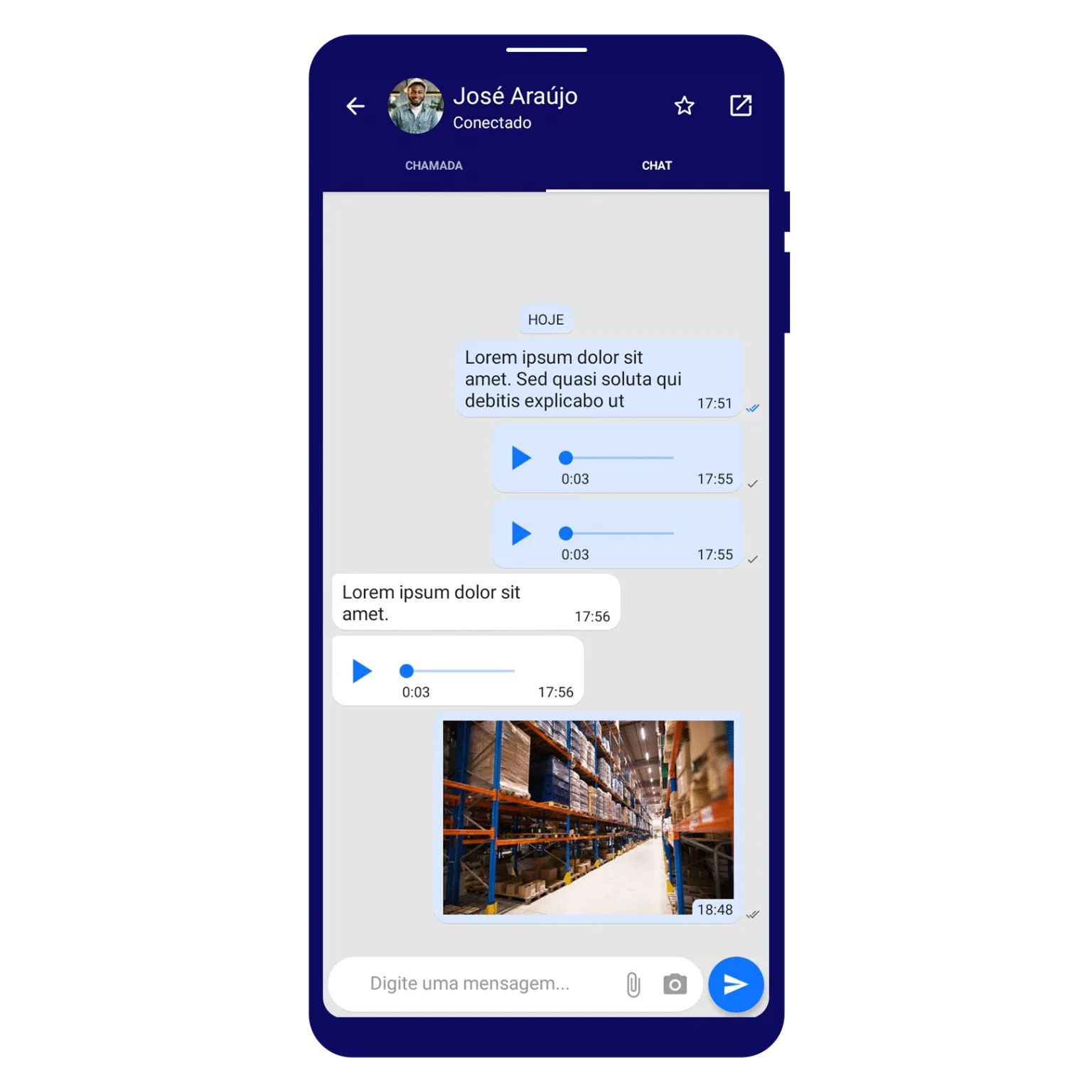 Histórico de mensagens de voz no app BiPTT